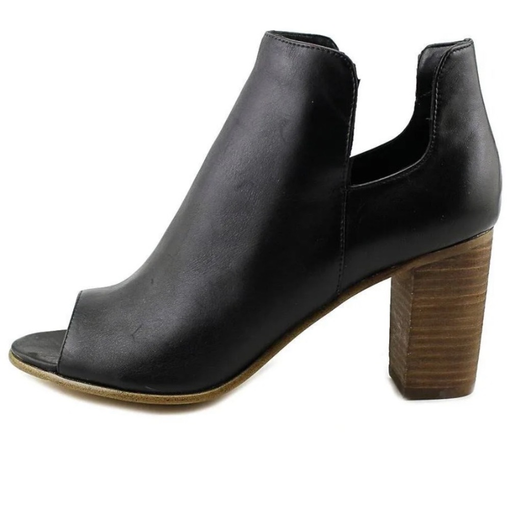 Steve Madden Nello Open Toe Bootie- Black Leather sz 6